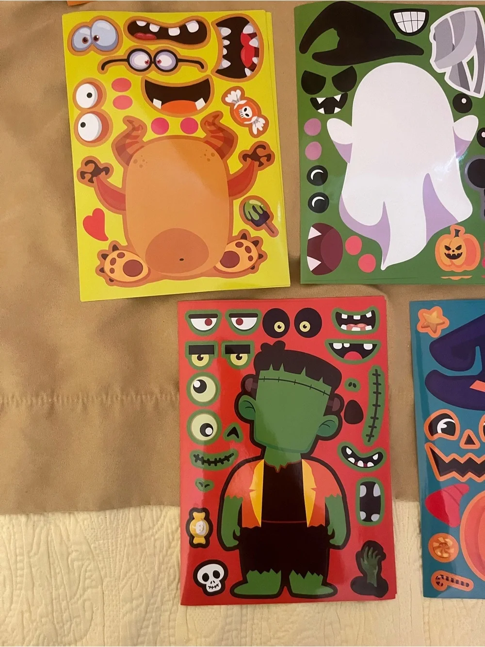 32 Count Halloween Make The Face Sticker Sheets